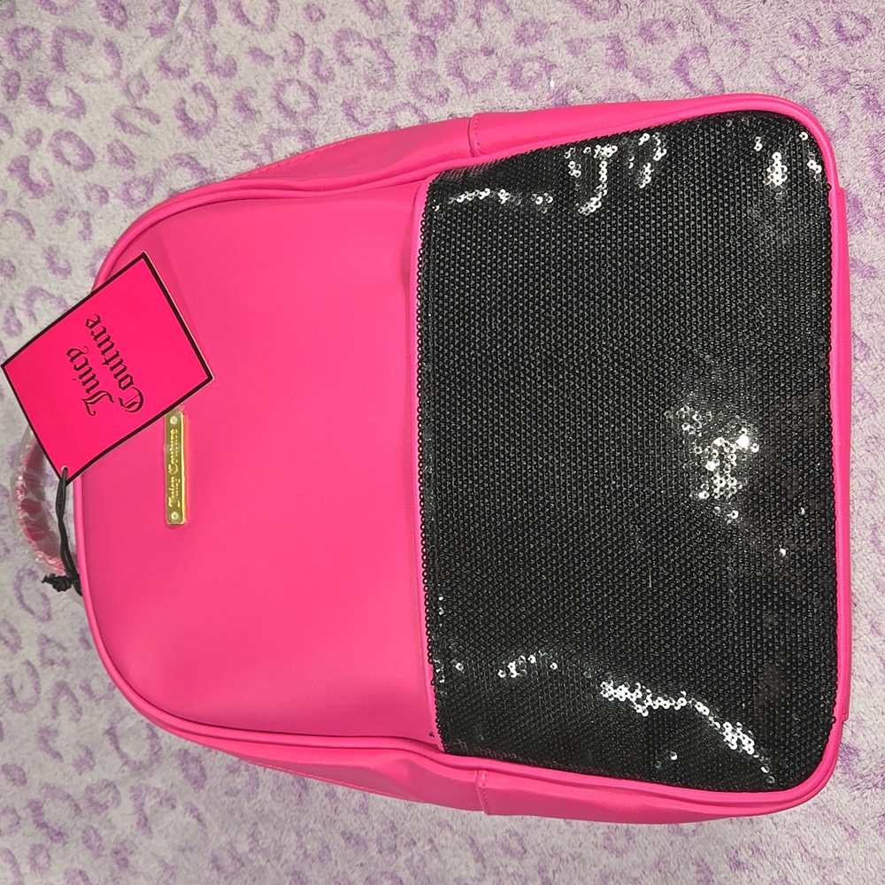 JC Pink and Black Sequin Backpack